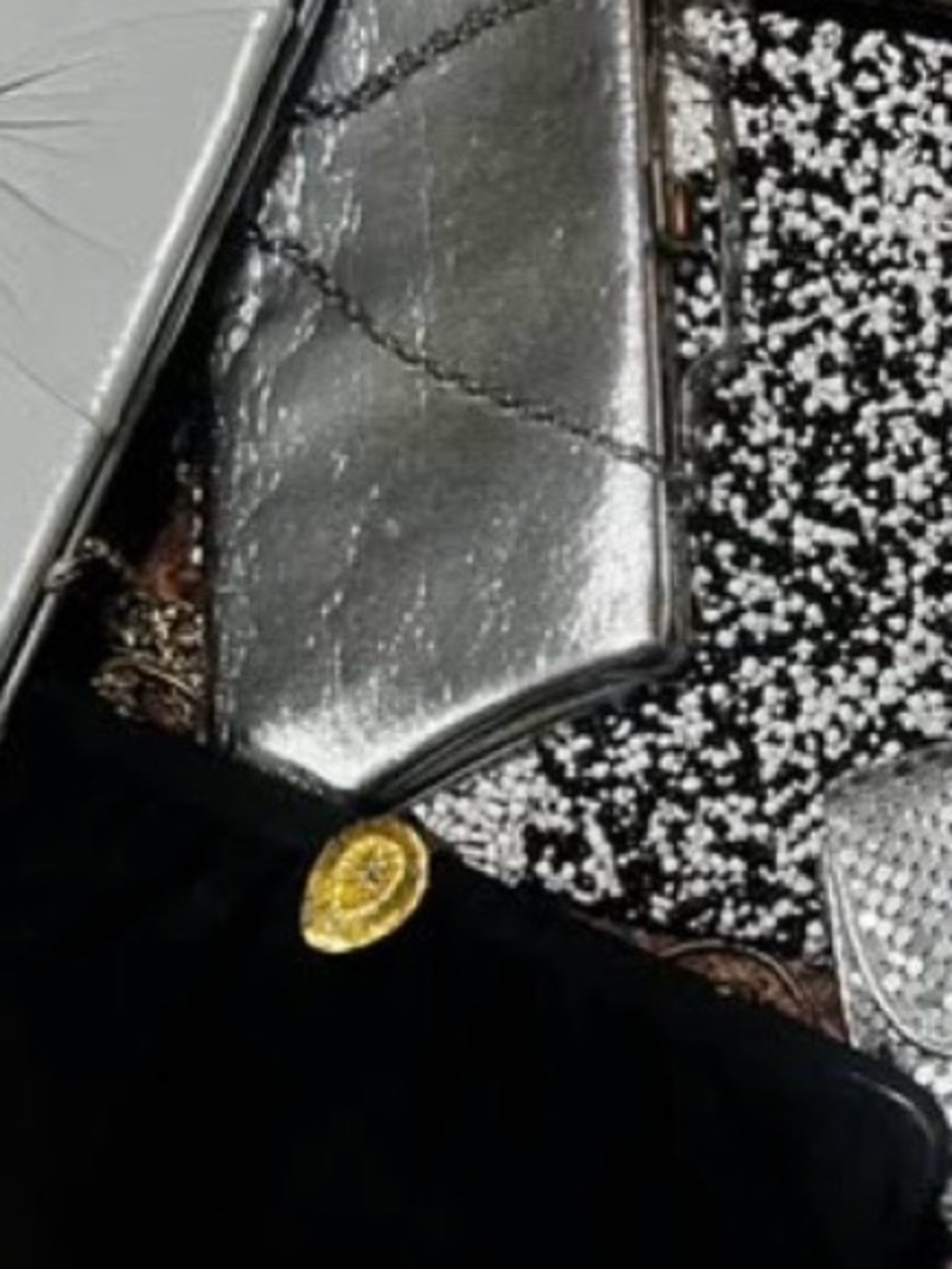 Bundle of 8 Silver Sequin Evening Clutch Vintage Bags - Picture 5 of 16
